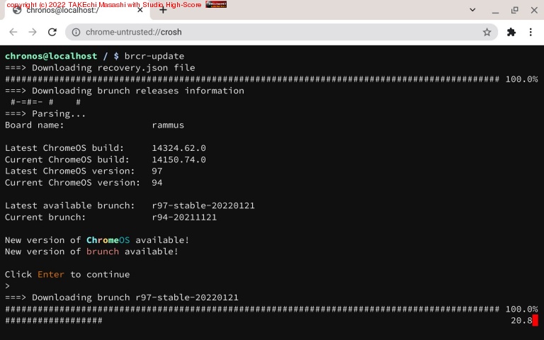 ��ä� 97 �ˤʤä�! Chrome OS �����줿���� GPD Pocket���ޤ��ޤ��Ȥ��� & �İ���! https://github.com/BiteDasher/brcr-update